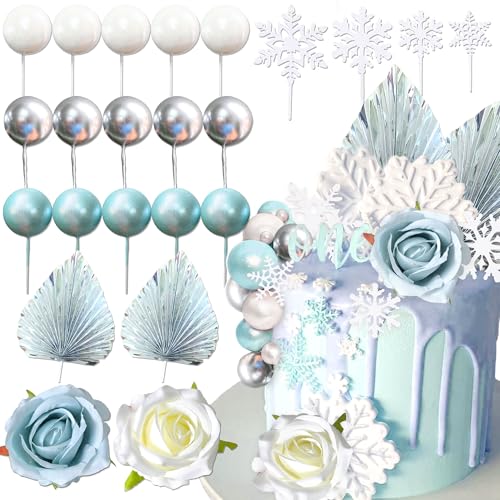 Roaring Good Time Schneeflocken Tortendekorationen Blaue Tortendekorationen Blumen Kugeln Cake Topper für Hochzeitsdekoration und Winter Themed Birthday Party Supplies Roaring Good Time Schneeflocken Tortendekorationen Blaue Tortendekorationen Blumen Kugeln Cake Topper für Hochzeitsdekoration und Winter Themed Birthday Party Supplies von Roaring Good Time