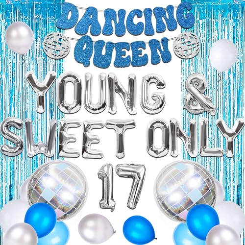 Silber Junge und Süße Nur 17 Geburtstag Deko Tanzende Königin Deko Junge und Süß Nur 17 Banner Disco Ballons Geburtstag Banner Queen Luftballons Silber Junge und Süße Nur 17 Geburtstag Deko Tanzende Königin Deko Junge und Süß Nur 17 Banner Disco Ballons Geburtstag Banner Queen Luftballons von Roaring Good Time