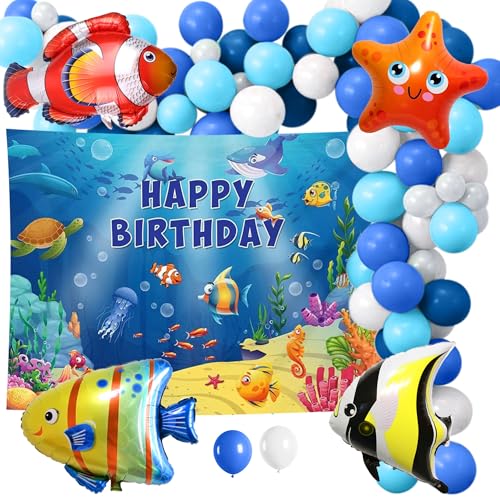 Unter dem Meer Happy Birthday Banner Hintergrund Luftballons Meeresschildkröte Hai Wal Strand Party Dekorationen Supplies Ozean Party Dekorationen Unter dem Meer Happy Birthday Banner Hintergrund Luftballons Meeresschildkröte Hai Wal Strand Party Dekorationen Supplies Ozean Party Dekorationen von Roaring Good Time