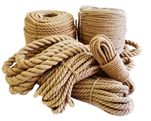 Juteseil 6mm von bis 60mm hanfseil Tau Dekorationen Seil Garten handlaufseil bootfahren hanfseile Tauziehen taue mehrzweck Utility sisal Twine Seil (Dicke 10mm,50 Meter) von Roban Fashion