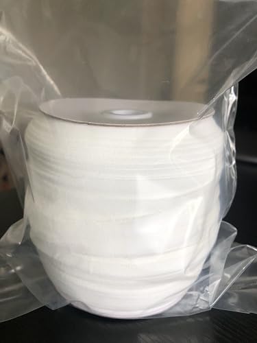 Robbins Athletics 1,6 cm weißes, faltbares Gummiband, 91,4 m Rolle, weicher Stretch-Besatz für Stirnbänder, Sportbekleidung, Tanzbekleidung von Robbins Athletics