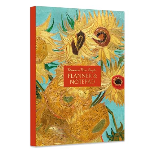 A5 Planer und Notizblock mit Haftnotizen – Van Gogh Sonnenblumen Design von Robert Frederick