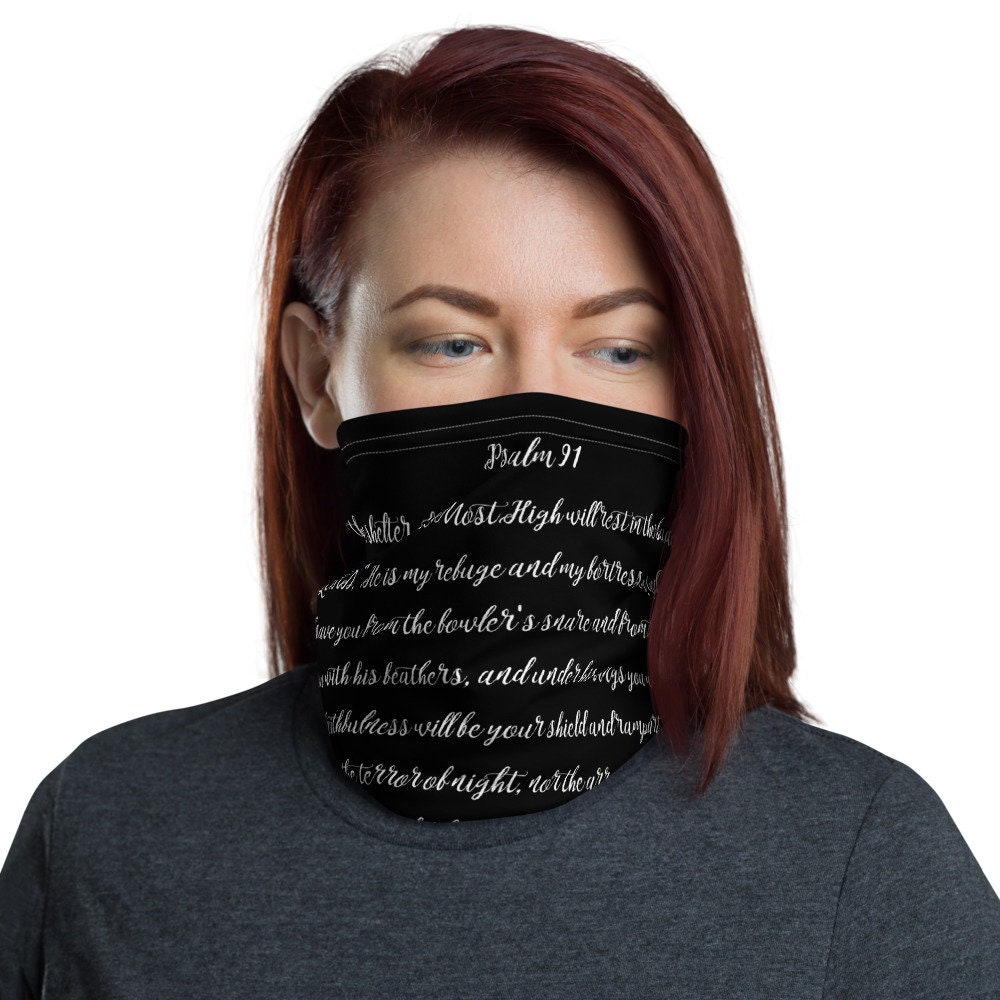 Gesichtsmaske/Psalm 91 Neck Gaiter Gesichtsbedeckung Bibel Vers Christliche Christian Gesichtsschutz Gesichtsmaske/Psalm 91 Neck Gaiter Gesichtsbedeckung Bibel Vers Christliche Christian Gesichtsschutz von RobertMiltonLLC