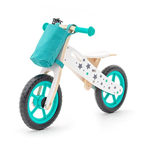 Robincool Montessori Street Cirtuit Fahrrad ohne Pedale, 83 x 36 x 53 cm, aus Holz, umweltfreundlich, mit Korb zur Aufbewahrung von Spielzeug für Kinder ab 1 Jahr von Robincool