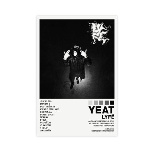 Yeat Lyfe Leinwand-Poster, Rapper Album Cover, Moderne Wandkunst für Wohnzimmer Schlafzimmer Schlafsaal Dekoration Ungerahmt 40x60cm Yeat Lyfe Leinwand-Poster, Rapper Album Cover, Moderne Wandkunst für Wohnzimmer Schlafzimmer Schlafsaal Dekoration Ungerahmt 40x60cm von Robnik