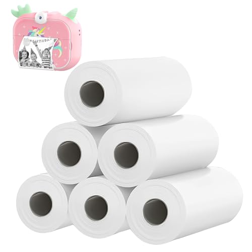 6 Rollen Druckerpapier für Kinderkamera, Sofortdruck, Thermopapier, weißes tintenloses Druckerpapier, Druckerpapier für Sofortbild-Digitalkameras 6 Rollen Druckerpapier für Kinderkamera, Sofortdruck, Thermopapier, weißes tintenloses Druckerpapier, Druckerpapier für Sofortbild-Digitalkameras von Robofun