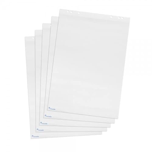 Rocada | Weißes Papier-Block | Universal-Papierblock für Tafeln mit Staffelei | Lochsystem | 70 g | 5 Blöcke von Rocada