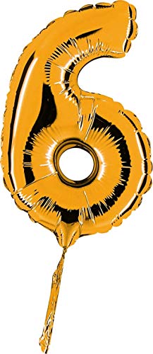 Globo Numero 6 de 18cm Oro - Foil Poliamida - G07026G von Rocca Fun Factory
