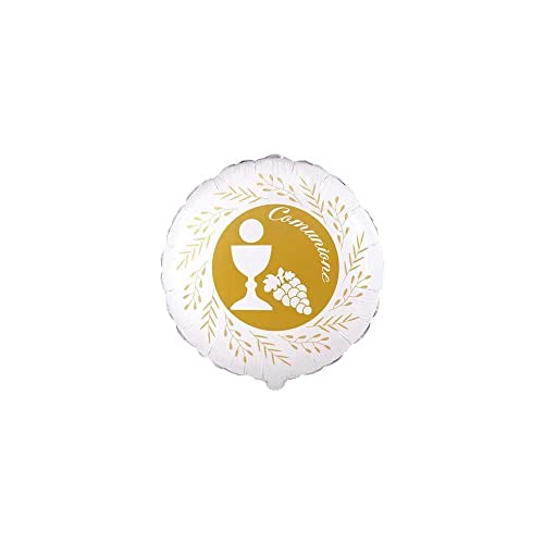 Palloncino Comunione con Foglie di Ulivo Oro 9inc-22cm, 1pz. von Rocca Fun Factory