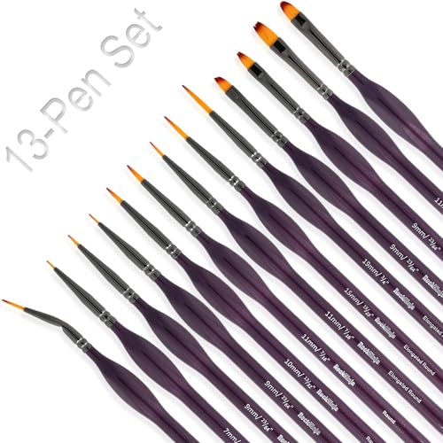 Pinsel Set Malen, Feine Detail Pinsel für Acryl Aquarell Modellbau, 13 Stück Malpinsel für Künstler | ideal für Acrylfarben, Wasserfarben Miniaturen,Öl, Modelle, Strichzeichnung und Nageldesign Pinsel Set Malen, Feine Detail Pinsel für Acryl Aquarell Modellbau, 13 Stück Malpinsel für Künstler | ideal für Acrylfarben, Wasserfarben Miniaturen,Öl, Modelle, Strichzeichnung und Nageldesign von Rock Ninja
