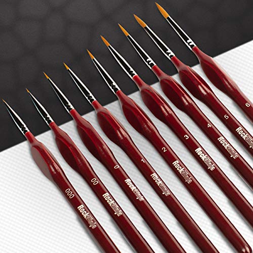 Pinsel Set Malen, Feine Detail Pinsel für Acryl Aquarell Modellbau, 9 Stück Malpinsel für Künstler | ideal für Acrylfarben, Wasserfarben Miniaturen,Öl, Modelle, Strichzeichnung und Nageldesign (Rot) Pinsel Set Malen, Feine Detail Pinsel für Acryl Aquarell Modellbau, 9 Stück Malpinsel für Künstler | ideal für Acrylfarben, Wasserfarben Miniaturen,Öl, Modelle, Strichzeichnung und Nageldesign (Rot) von Rock Ninja