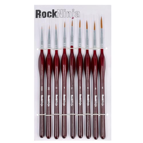 Pinsel Set Malen, Feine Detail Pinsel für Acryl Aquarell Modellbau, 9 Stück Malpinsel für Künstler | ideal für Acrylfarben, Wasserfarben Miniaturen,Öl, Modelle, Strichzeichnung und Nageldesign Pinsel Set Malen, Feine Detail Pinsel für Acryl Aquarell Modellbau, 9 Stück Malpinsel für Künstler | ideal für Acrylfarben, Wasserfarben Miniaturen,Öl, Modelle, Strichzeichnung und Nageldesign von Rock Ninja