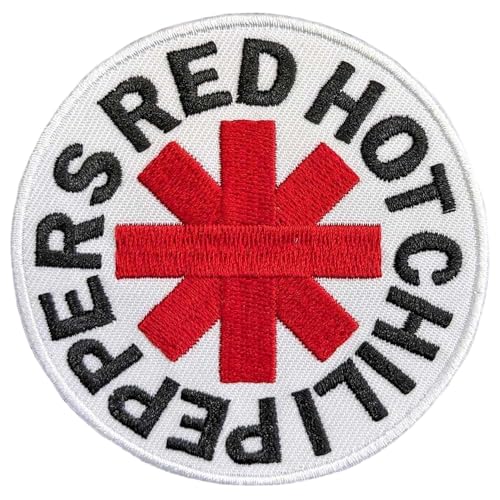 Aufnäher, bestickt, Motiv: rote Chilischoten, rote Chilischoten, Asterisk, Weiß von Rock Off