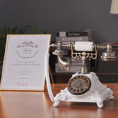 Rockvoqrn Audio Message Stimmbuch Stimme Telefonaufzeichnung Vintage Hochzeitstelefon personalisiert mit Vokal Beste Wünsche für Geburtstagsfeier Braut Party (Weiß) von RockVOQRN