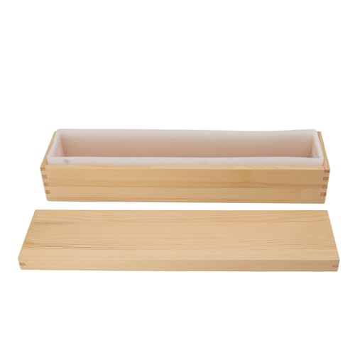 Rockvoqrn Silikonseife, schimmelresistent, hochtemperaturbeständig, DIY-Seife, Kerzenkuchen, Holzbox für den Heimgebrauch von RockVOQRN
