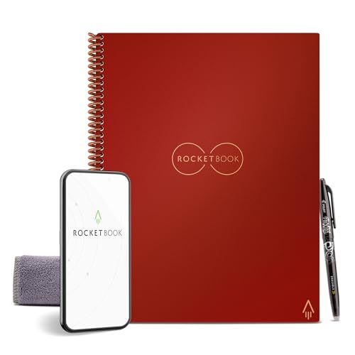 Rocketbook Core Wiederverwendbares Digitales Notizbuch - Executive A4 Scharlachrot - Elektronischer Notizblock mit Punktraster - Wiederbeschreibbar mit inkl. Pilot Frixion Stift und Mikrofasertuch Rocketbook Core Wiederverwendbares Digitales Notizbuch - Executive A4 Scharlachrot - Elektronischer Notizblock mit Punktraster - Wiederbeschreibbar mit inkl. Pilot Frixion Stift und Mikrofasertuch von Rocketbook