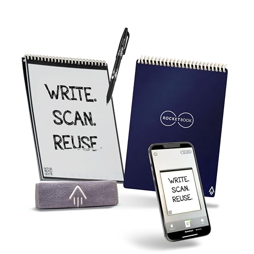 Rocketbook Flip Wiedervervendbares Digitales Notizbuch - Executive A5 Blau - Elektronischer Notizblock Ringbuch mit Linien und Punktraster - inkl. Pilot FriXion Stift und Mikrofasertuch Rocketbook Flip Wiedervervendbares Digitales Notizbuch - Executive A5 Blau - Elektronischer Notizblock Ringbuch mit Linien und Punktraster - inkl. Pilot FriXion Stift und Mikrofasertuch von Rocketbook