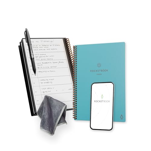 Rocketbook Fusion Wiederverwendbares Digitales Notizbuch - Executive A5 Blaugrün - 7 Seitenvorlagen Kalender, To Do Liste - Punktraster und Linierte Seiten - Mit Pilot Frixion Stift, Mikrofasertuch Rocketbook Fusion Wiederverwendbares Digitales Notizbuch - Executive A5 Blaugrün - 7 Seitenvorlagen Kalender, To Do Liste - Punktraster und Linierte Seiten - Mit Pilot Frixion Stift, Mikrofasertuch von Rocketbook
