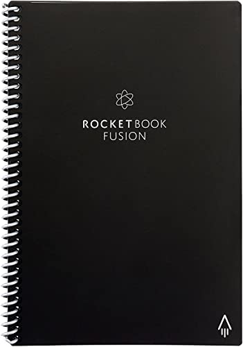 Rocketbook Fusion Wiederverwendbares Notizbuch - Schwarz, Executive A5, 7 Seitenvorlagen mit Kalender, To-Do Liste, Punktraster und Linierte Seiten, Inklusive FriXion Stift und Mikrofasertuch Rocketbook Fusion Wiederverwendbares Notizbuch - Schwarz, Executive A5, 7 Seitenvorlagen mit Kalender, To-Do Liste, Punktraster und Linierte Seiten, Inklusive FriXion Stift und Mikrofasertuch von Rocketbook