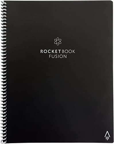 Rocketbook Fusion Wiederverwendbares Notizbuch - Schwarz, Letter A4, 7 Seitenvorlagen mit Kalender, To-Do Liste, Punktraster und Linierte Seiten, Inklusive FriXion Stift und Mikrofasertuch Rocketbook Fusion Wiederverwendbares Notizbuch - Schwarz, Letter A4, 7 Seitenvorlagen mit Kalender, To-Do Liste, Punktraster und Linierte Seiten, Inklusive FriXion Stift und Mikrofasertuch von Rocketbook