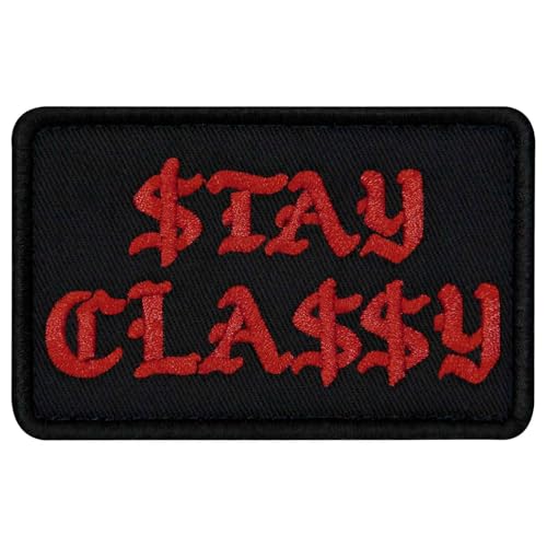 Rocking Planet Aufnäher, Motiv: Stay Classy, bestickt, Biker-Applikation, Klettverschluss von Rocking Planet