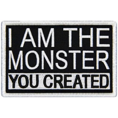 Rocking Planet Aufnäher mit Aufschrift "I Am The Monster You Created", bestickt, lustig, Biker-Applikation, Klettverschluss, Emblem Rocking Planet Aufnäher mit Aufschrift "I Am The Monster You Created", bestickt, lustig, Biker-Applikation, Klettverschluss, Emblem von Rocking Planet