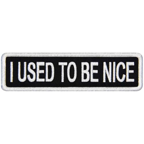 Rocking Planet Aufnäher mit Aufschrift "I Used to Be Nice", bestickt, lustig, Biker-Applikation, Klettverschluss, Emblem Rocking Planet Aufnäher mit Aufschrift "I Used to Be Nice", bestickt, lustig, Biker-Applikation, Klettverschluss, Emblem von Rocking Planet