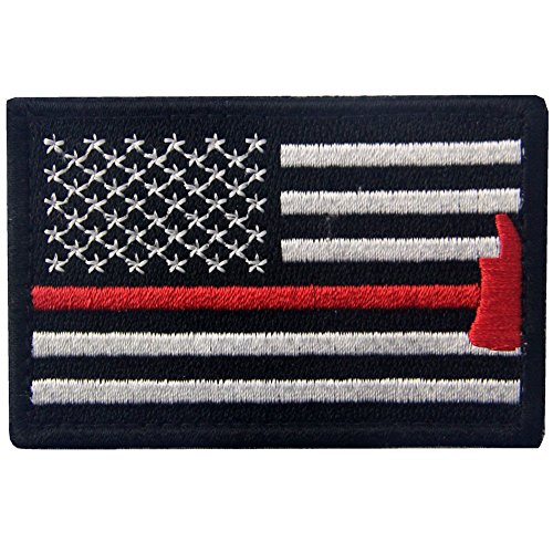 Rocking Planet US Flag with Firefighter Axe Embroidered Tactical Morale Hook & Loop Patch von Rocking Planet