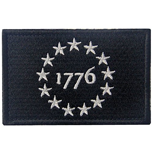 Tactical USA 1776 Patriot Milltary bestickte Applikation Morale Klettband – Weiß und Schwarz von Rocking Planet