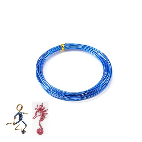 10 Meter Bunte Basteldraht aus Aluminium mehrfarbiger Schmuckdraht Aluminiumdraht Weicher & Biegsamer Draht Aludraht Dekodraht zun Basteln für DIY Schmuck Modellen Skulpturen Handwerk Blau 0.8mm von Rockreyoa