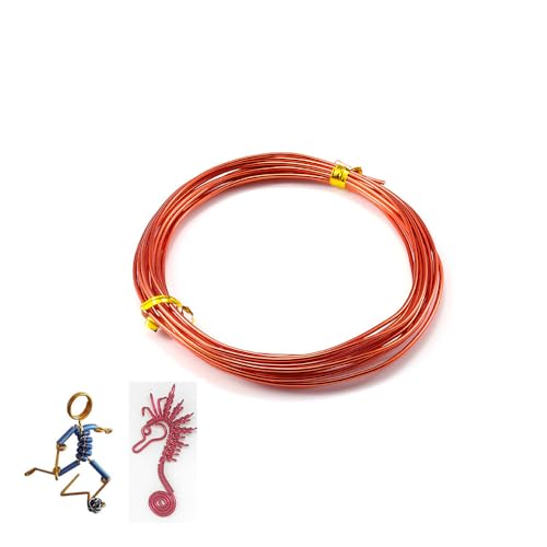 10 Meter Bunte Basteldraht aus Aluminium mehrfarbiger Schmuckdraht Aluminiumdraht Weicher & Biegsamer Draht Aludraht Dekodraht zun Basteln für DIY Schmuck Modellen Skulpturen Handwerk Orange 2.5mm von Rockreyoa