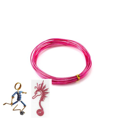 10 Meter Bunte Basteldraht aus Aluminium mehrfarbiger Schmuckdraht Aluminiumdraht Weicher & Biegsamer Draht Aludraht Dekodraht zun Basteln für DIY Schmuck Modellen Skulpturen Handwerk Rosérot 1.5mm von Rockreyoa