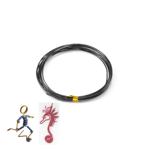 10 Meter Bunte Basteldraht aus Aluminium mehrfarbiger Schmuckdraht Aluminiumdraht Weicher & Biegsamer Draht Aludraht Dekodraht zun Basteln für DIY Schmuck Modellen Skulpturen Handwerk Schwarz 3.0mm von Rockreyoa