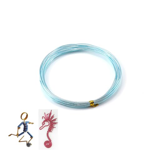 10 Meter Bunte Basteldraht aus Aluminium mehrfarbiger Schmuckdraht Aluminiumdraht Weicher & Biegsamer Draht Aludraht Dekodraht zun Basteln für DIY Schmuck Modellen Skulpturen Himmelblau 1.5mm von Rockreyoa