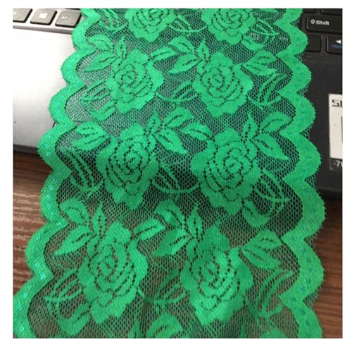 15cm Breit Spitzenbordüre Blumen Spitzestoffe KEINE ELATIZITAT Spitze Trim Lace Ribbon Spitzenborte Zierband Borte Nähenstoffe Stuhl Schärpe Band Tischläufer Hochzeit Tischdeko Dunkelgrün 50 Yards von Rockreyoa