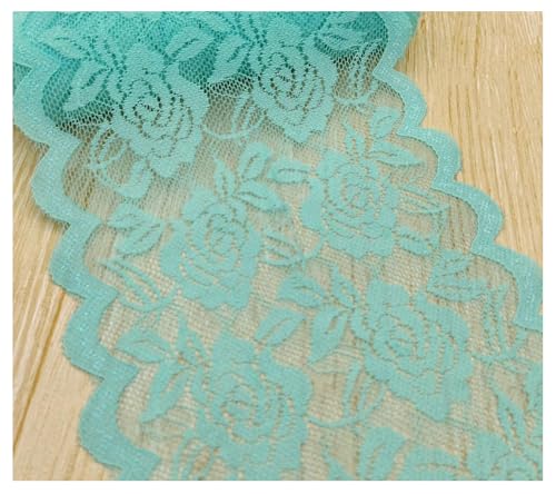 15cm Breit Spitzenbordüre Blumen Spitzestoffe KEINE ELATIZITAT Spitze Trim Lace Ribbon Spitzenborte Zierband Borte Nähenstoffe Stuhl Schärpe Band Tischläufer Hochzeit Tischdeko Hellgrün 50 Yards von Rockreyoa