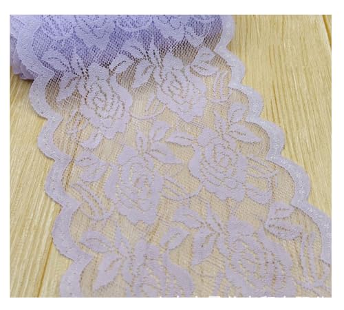 15cm Breit Spitzenbordüre Blumen Spitzestoffe KEINE ELATIZITAT Spitze Trim Lace Ribbon Spitzenborte Zierband Borte Nähenstoffe Stuhl Schärpe Band Tischläufer Hochzeit Tischdeko Hellviolett 50 Yards von Rockreyoa