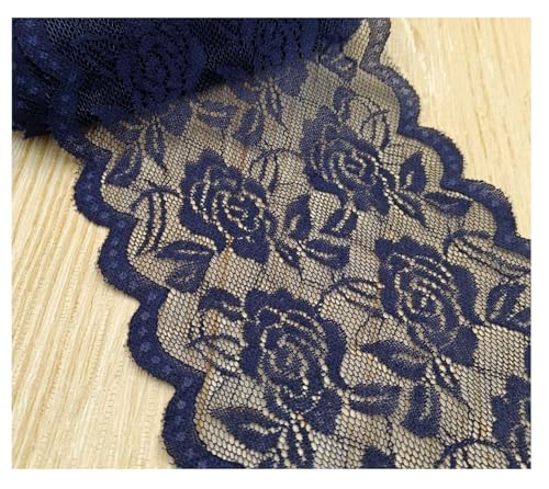 15cm Breit Spitzenbordüre Blumen Spitzestoffe KEINE ELATIZITAT Spitze Trim Lace Ribbon Spitzenborte Zierband Borte Nähenstoffe Stuhl Schärpe Band Tischläufer Hochzeit Tischdeko Marineblau 50 Yards von Rockreyoa