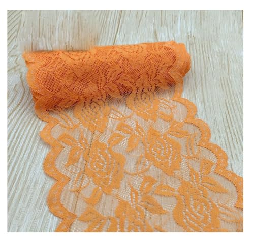 15cm Breit Spitzenbordüre Blumen Spitzestoffe KEINE ELATIZITAT Spitze Trim Lace Ribbon Spitzenborte Zierband Borte Nähenstoffe Stuhl Schärpe Band Tischläufer Hochzeit Tischdeko Orange 50 Yards von Rockreyoa