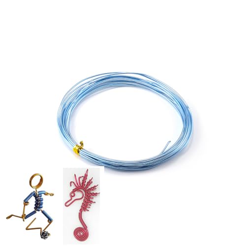 8 Rollen 0.6-3mm Aluminiumdraht Mehrfarbiger Basteldraht Aludraht Schmuckdraht zun Basteln für DIY Schmuck Modellen Skulpturen Handwerk,0.6mm,0.8mm,1mm.1.2mm,1.5mm,2mm,2.5mm,3mm Hellblau von Rockreyoa