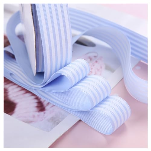 Gestreiftes Band 50 Yard 25mm Ripsband mit Kariert Geschenkbänder Grosgrain-Stoffband Streifen Bastelband Deko Schleifenband für Hochzeit Geschenkverpackung Nähen Zuhause Party Himmelblau Gestreiftes Band 50 Yard 25mm Ripsband mit Kariert Geschenkbänder Grosgrain-Stoffband Streifen Bastelband Deko Schleifenband für Hochzeit Geschenkverpackung Nähen Zuhause Party Himmelblau von Rockreyoa
