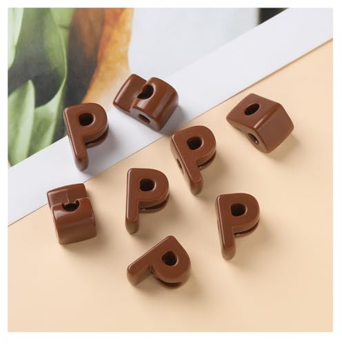 Groß Buchstabenperlen zum auffädeln 20 pcs 2cm Acryl Buchstabenperlen mit Loch Buchstaben Perlen Bastelnperlen Buchstaben A-Z perlen für Schmuck Basteln Braun C von Rockreyoa