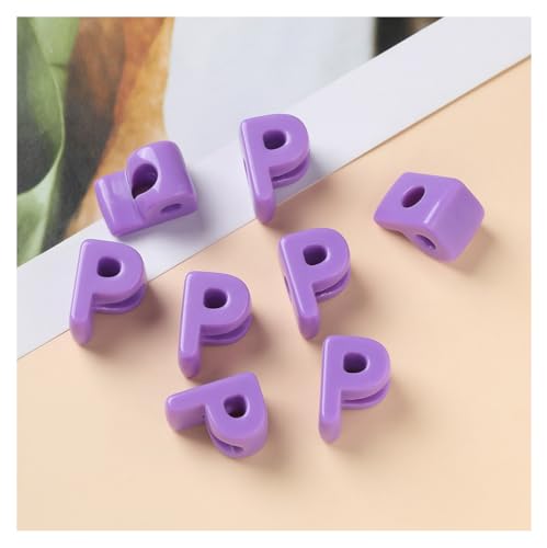 Groß Buchstabenperlen zum auffädeln 20 pcs 2cm Acryl Buchstabenperlen mit Loch Buchstaben Perlen Bastelnperlen Buchstaben A-Z perlen für Schmuck Basteln Lila K von Rockreyoa