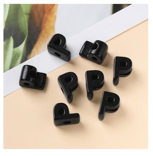 Groß Buchstabenperlen zum auffädeln 20 pcs 2cm Acryl Buchstabenperlen mit Loch Buchstaben Perlen Bastelnperlen Buchstaben A-Z perlen für Schmuck Basteln Schwarz C von Rockreyoa