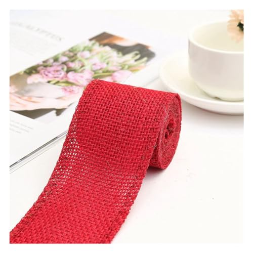 Rockreyoa 1 Rollen 6cm*2m Bunte Juteband Dekoband aus Natur Jutegewebe Vintage Geschenkband Sackleinen Schleifenband für Weihnachts Geschenkverpackung DIY HandwerkHochzeit Party Rot Rockreyoa 1 Rollen 6cm*2m Bunte Juteband Dekoband aus Natur Jutegewebe Vintage Geschenkband Sackleinen Schleifenband für Weihnachts Geschenkverpackung DIY HandwerkHochzeit Party Rot von Rockreyoa