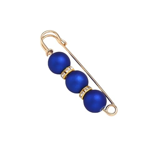 Rockreyoa 10 Stück Broschen für Kleidung Perlen Broschennadeln Strass Sicherheitsnadeln Künstliche Perlen Broschen Ausschnittnadeln Sicherheitsnadel Brosche Damen Brosche Strass Clip Blau（5.8CM） von Rockreyoa