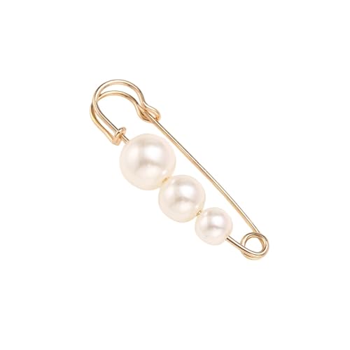 Rockreyoa 10 Stück Broschen für Kleidung Perlen Broschennadeln Strass Sicherheitsnadeln Künstliche Perlen Broschen Ausschnittnadeln Sicherheitsnadel Brosche Damen Brosche Strass Clip Weiß#6（5CM） von Rockreyoa