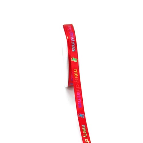 Rockreyoa 10 Yards Weihnachtsband Geschenkband Weihnachtsmotive Dekoband Weihnachten Geschenkbänder Schleifenband Weihnachtsbänder Stoffband Ripsband für DIY Basteln Geschenkverpackung 1# 9mm von Rockreyoa