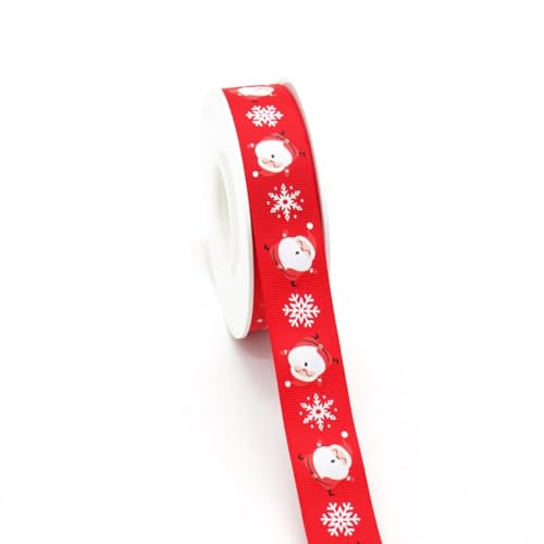 Rockreyoa 10 Yards Weihnachtsband Geschenkband Weihnachtsmotive Dekoband Weihnachten Geschenkbänder Schleifenband Weihnachtsbänder Stoffband Ripsband für DIY Basteln Geschenkverpackung 11# 25mm von Rockreyoa