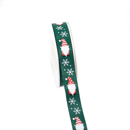 Rockreyoa 10 Yards Weihnachtsband Geschenkband Weihnachtsmotive Dekoband Weihnachten Geschenkbänder Schleifenband Weihnachtsbänder Stoffband Ripsband für DIY Basteln Geschenkverpackung 6# 20mm von Rockreyoa
